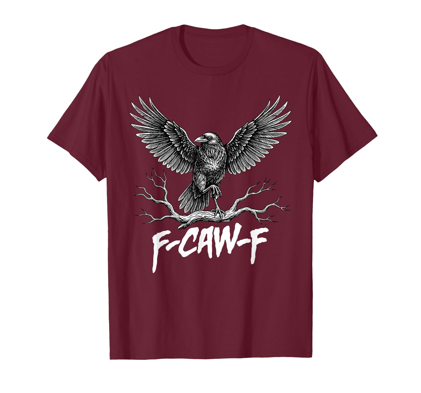 Funny F Caw F Raven Bird Cawing Graphic Halloween Crow Pun T-Shirt