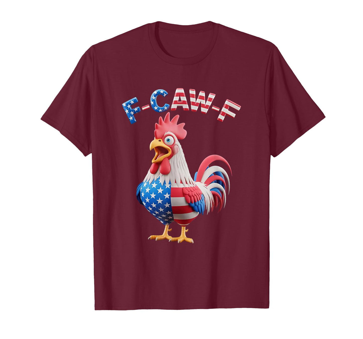 F Caw F Funny Rooster Meme USA Flag T-Shirt