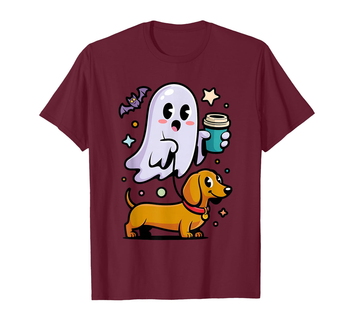 Funny Dachshund Ghost Halloween Spooky Season Weenie Dog T-Shirt
