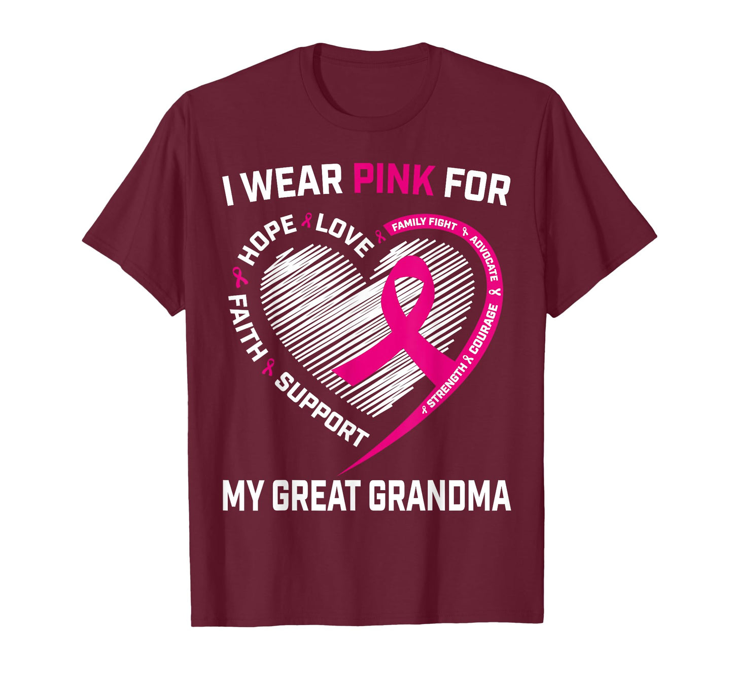 I Wear Pink For My Great Grandma Breast Cancer Awareness T-Shirt