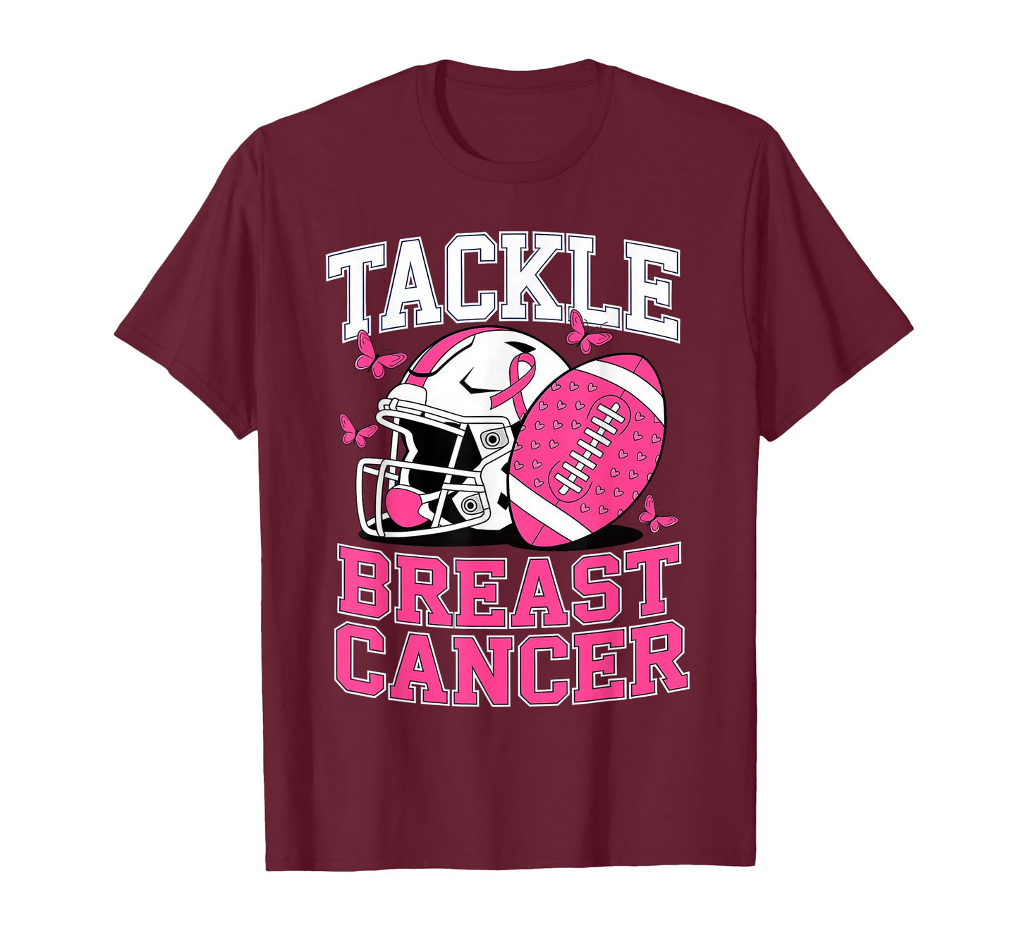 Tackle Breast Cancer Awareness Fighting American Football T-Shirt