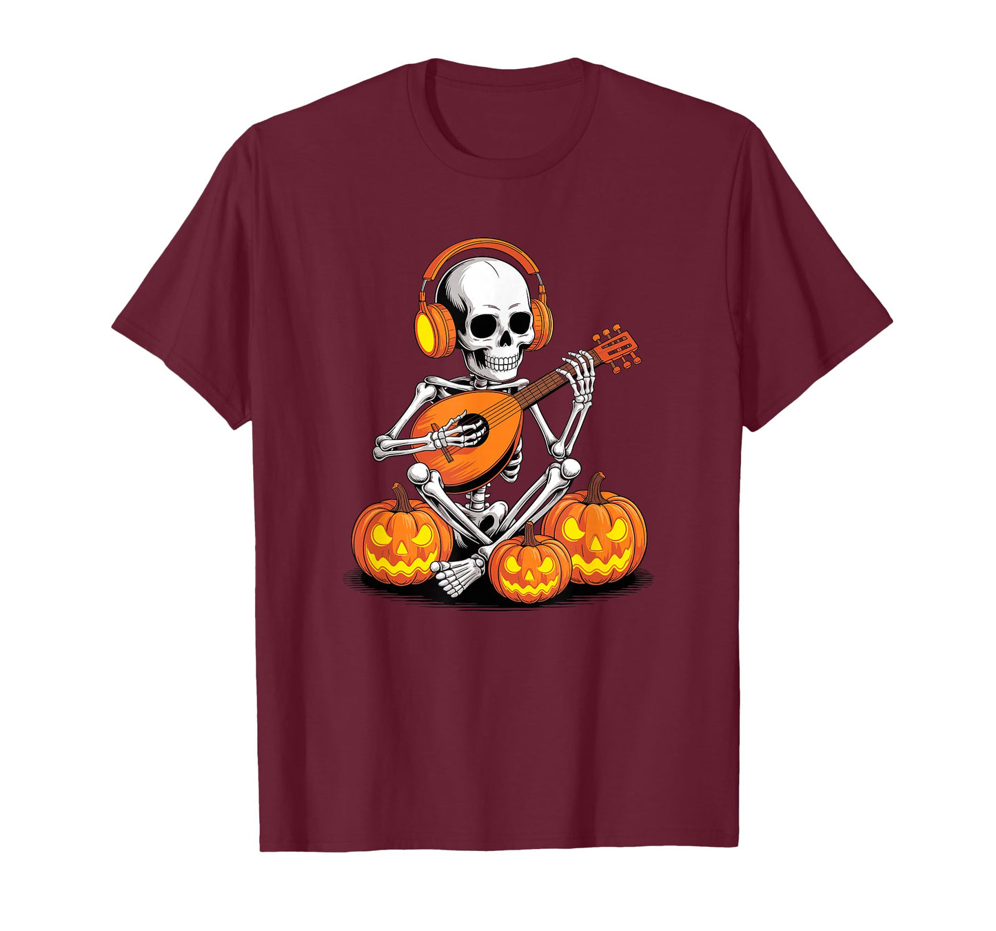 Halloween Skeleton Lute Player T-Shirt
