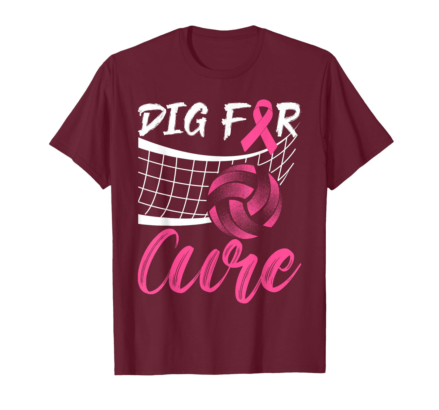 Dig For A Cure Breast Cancer Pink Ribbon Volleyball Women T-Shirt