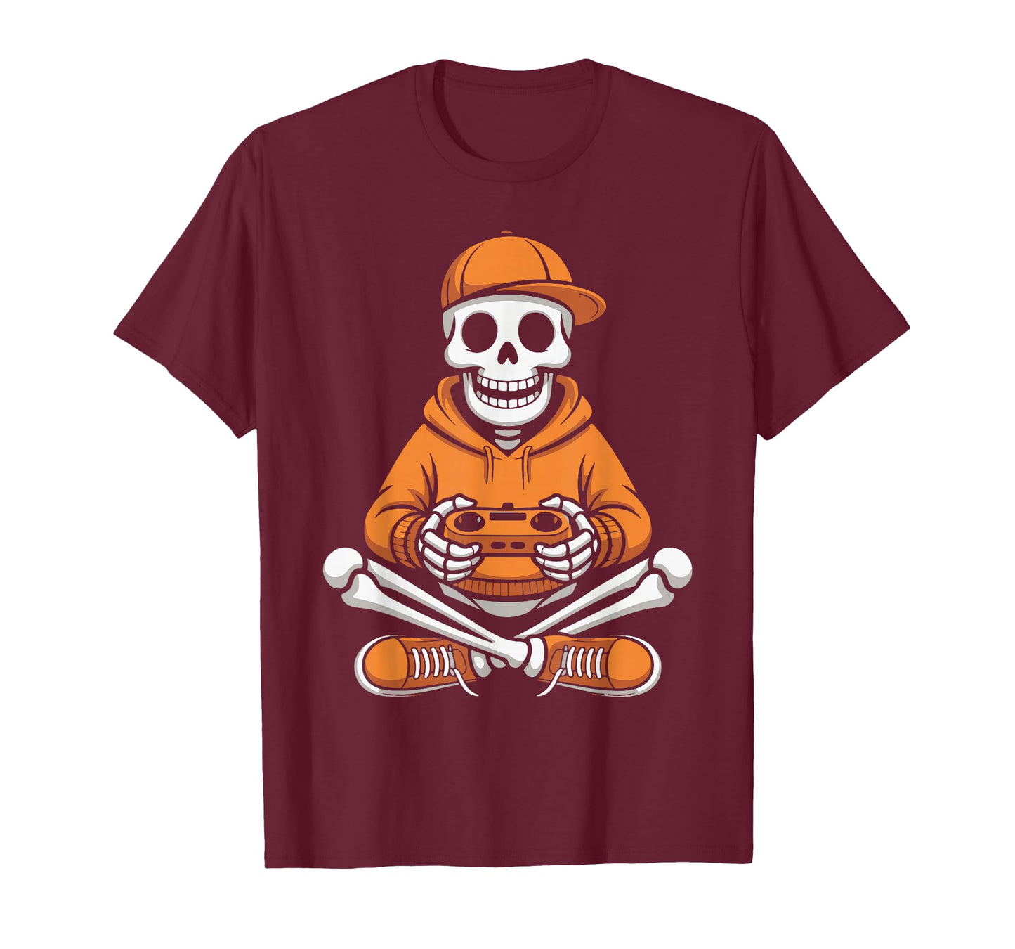 Skeleton Gamer Halloween Controller Lovers Boys Girls Teens T-Shirt