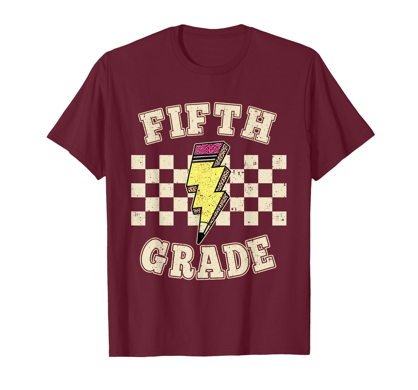 Retro 5th Fifth Grade Teacher Lightning Bolt Teacher Kids T-Shirt