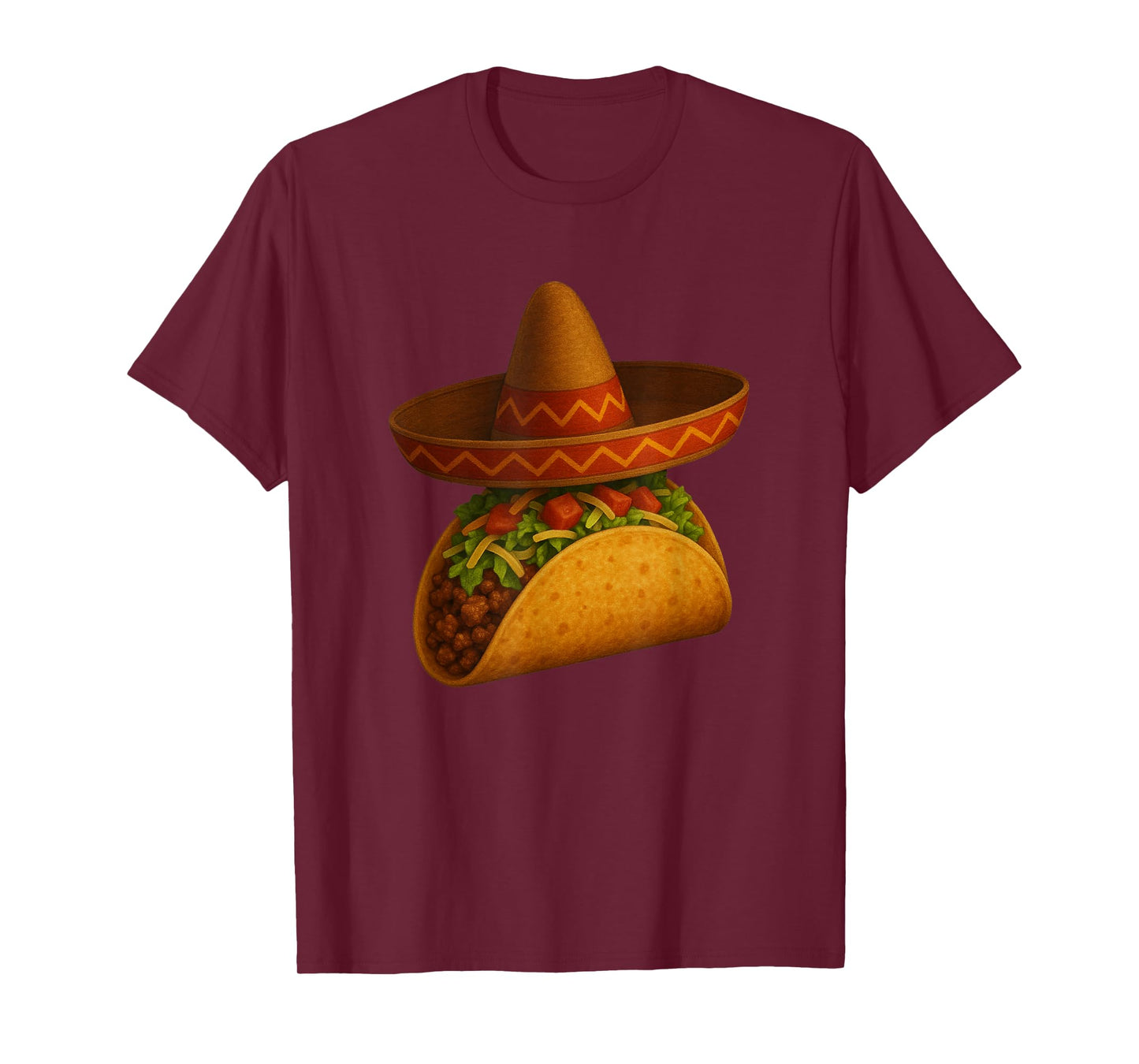 Taco Burrito Wearing Sombrero Funny Mexican Food Fiesta T-Shirt