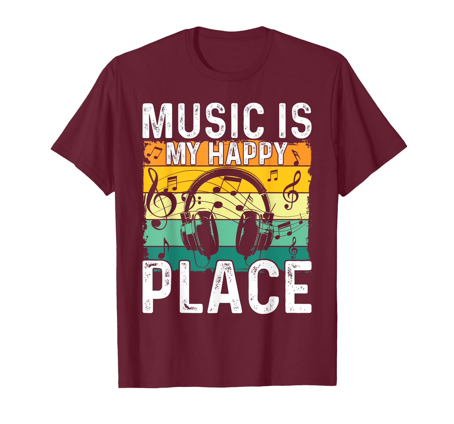 Music Is My Happy Place Musician Outfit EDM Music Lovers DJ T-Shirt