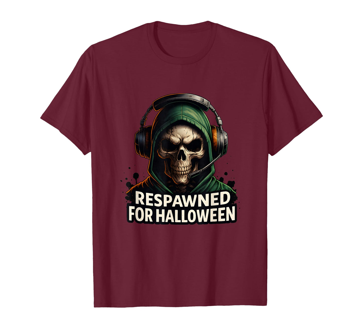Just Respawned Skeleton Gamer Spooky Halloween Tee T-Shirt