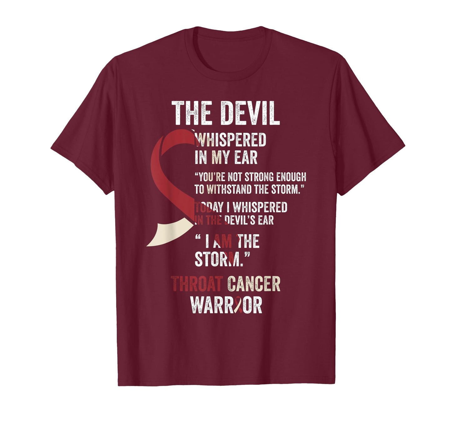 The Devil- Throat Cancer Awareness Supporter Ribbon T-Shirt