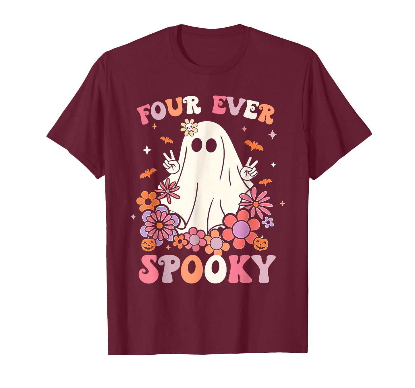 Four Ever Spooky Halloween 4th Birthday Party Decorations T-Shirt