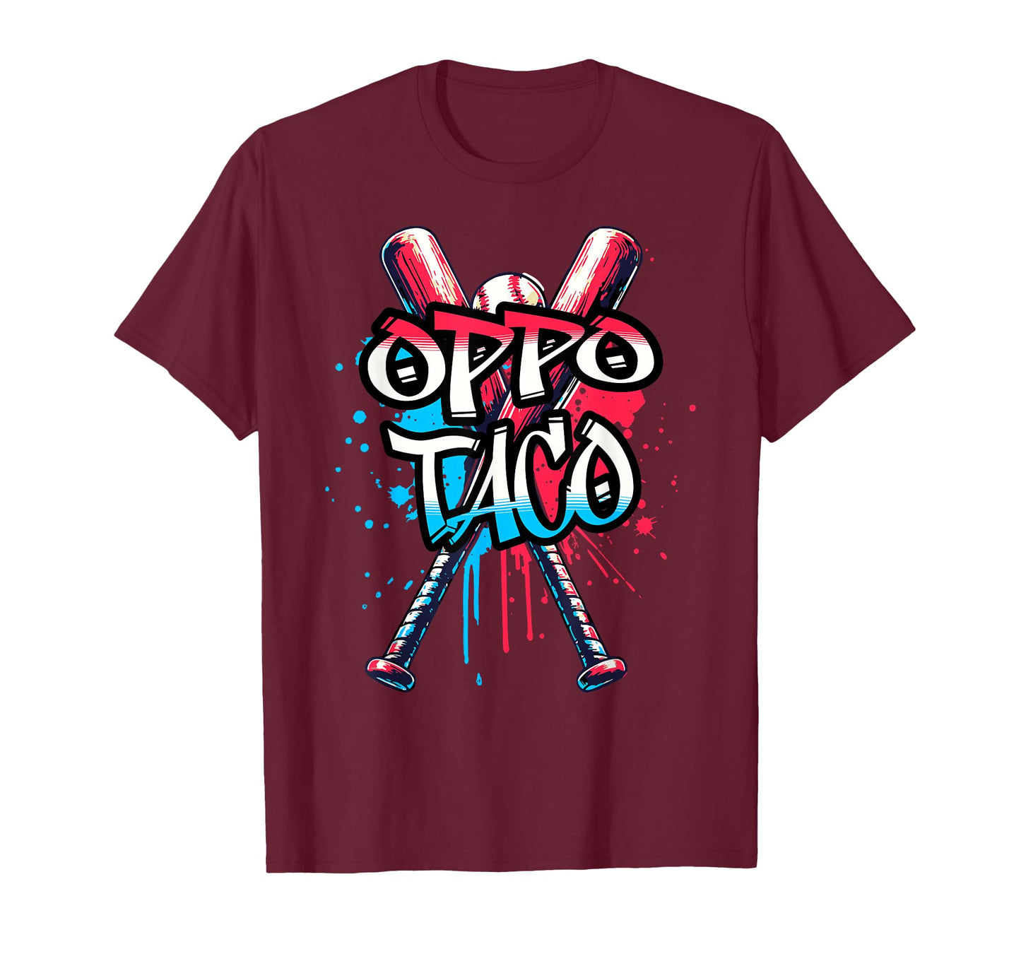 Funny Baseball Oppo Taco Ice Cream Drip Bats T-Shirt