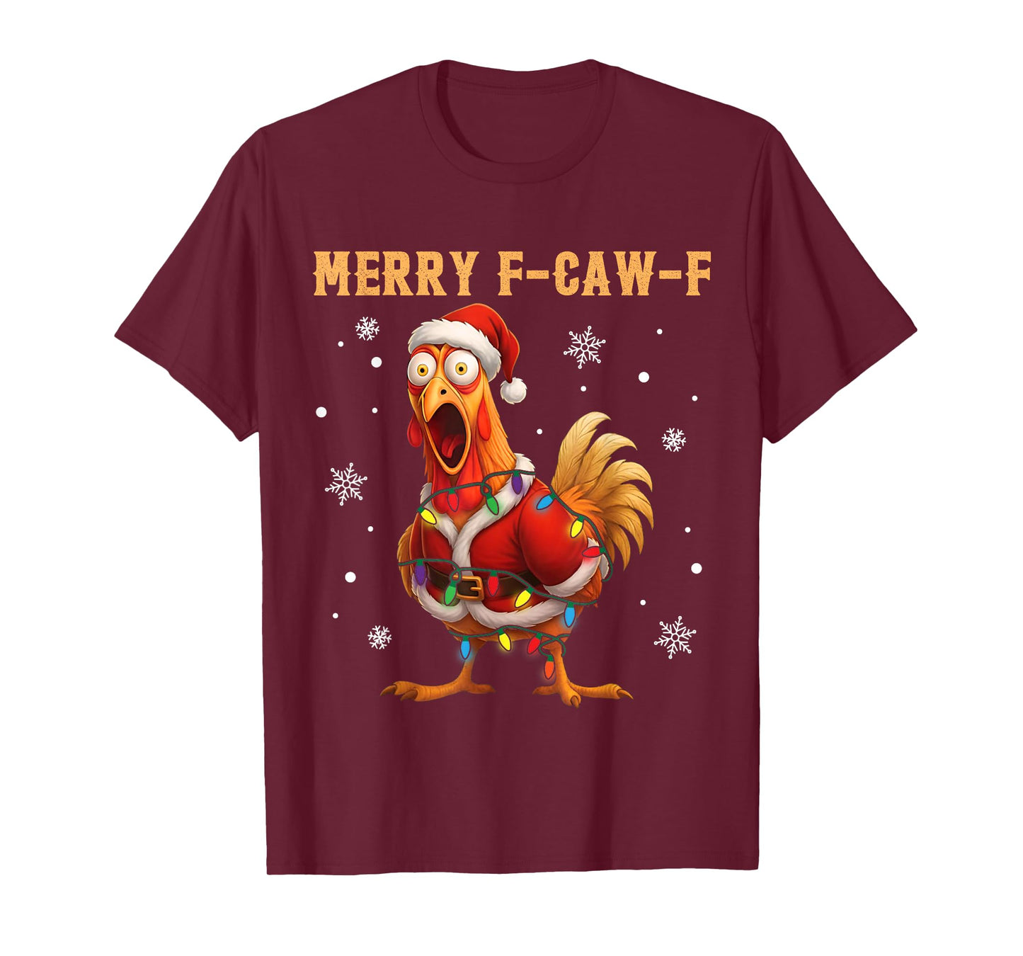 Merry F-Caw-F Chicken Christmas Santa Xmas Pajamas Holiday T-Shirt