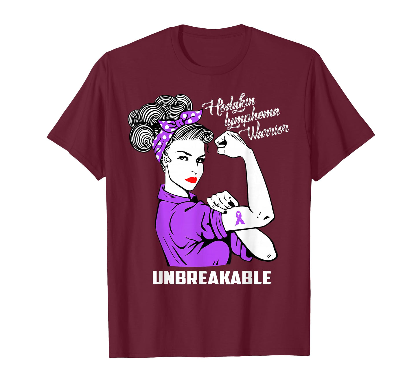 Hodgkin Lymphoma Warrior Unbreakable T-Shirt Awareness Gift T-Shirt