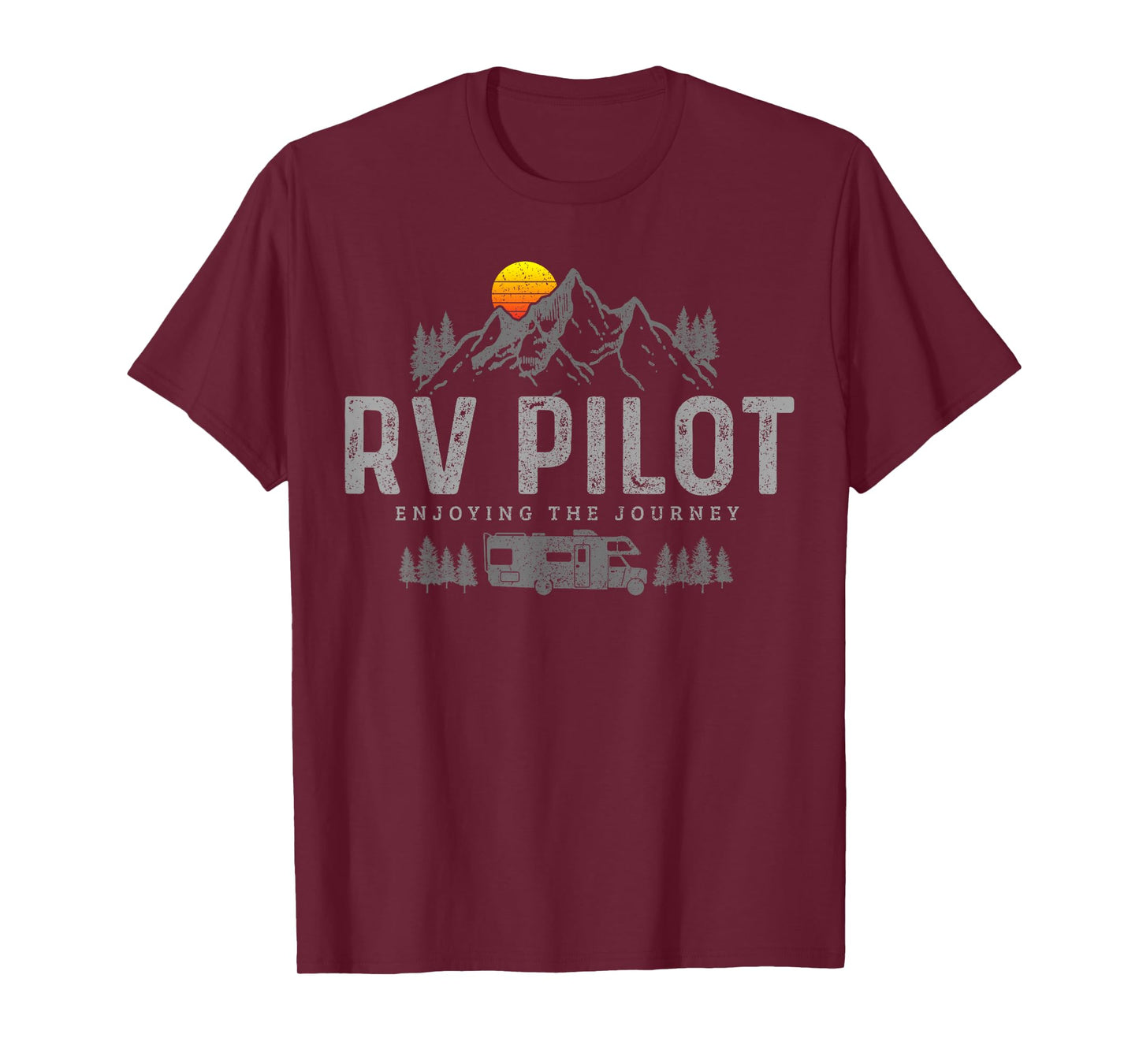 RV Pilot Vintage Mountains Camping Road Trip Camper Gift T-Shirt