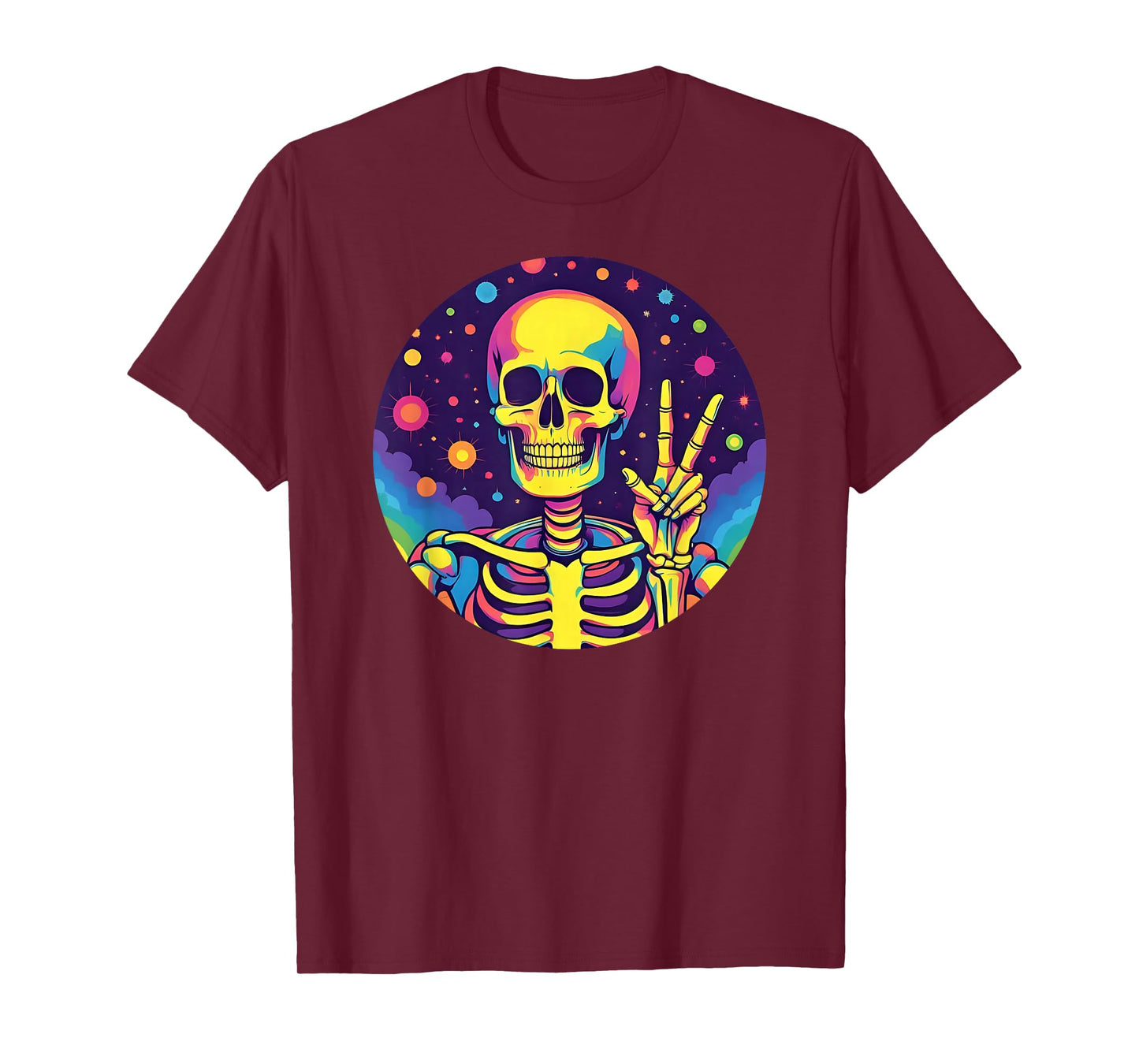 Skeleton Hand Peace Sign, Halloween Skeleton Peace Hands T-Shirt