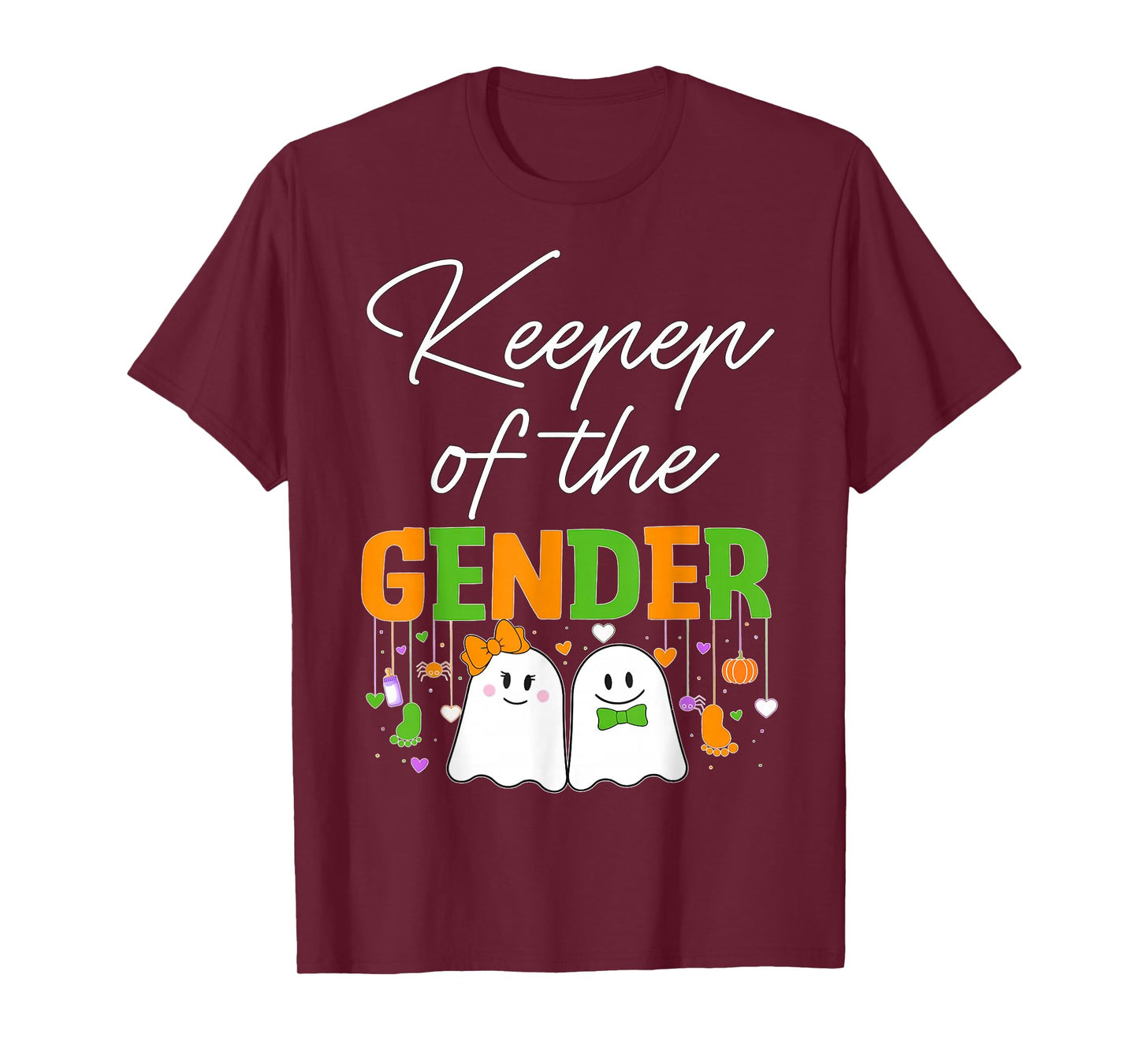 Keeper of The Gender Halloween Skeleton Pregnancy Reveal T-Shirt