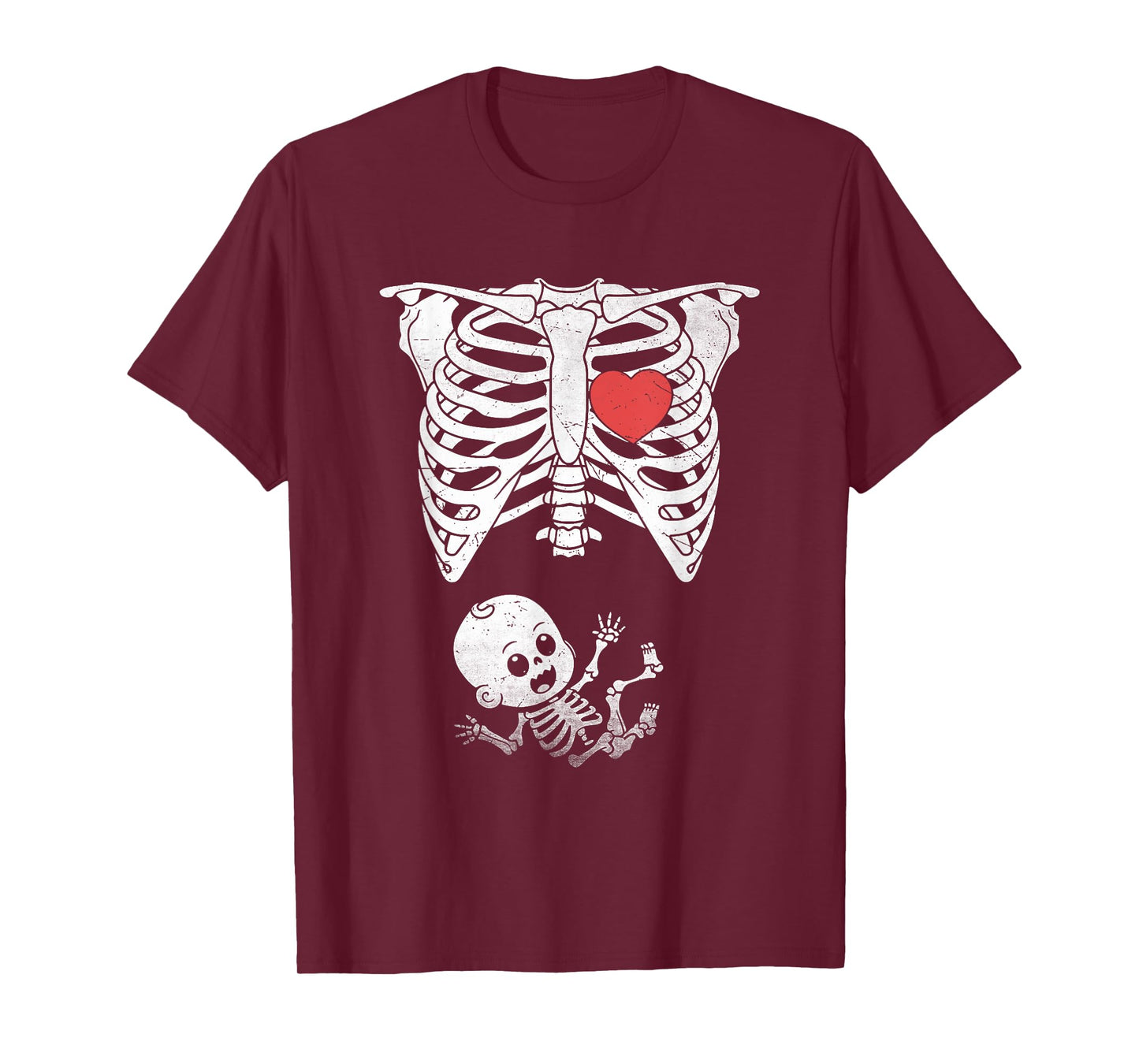Skeleton Pregnancy Announcement XRay Halloween Womens Moms T-Shirt