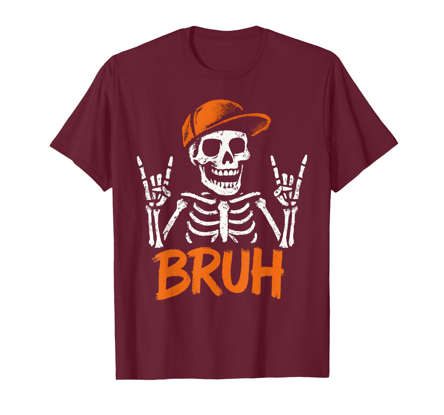 Bruh Punk Rock Skeleton Cool Rocker Halloween Men Boys Kids T-Shirt