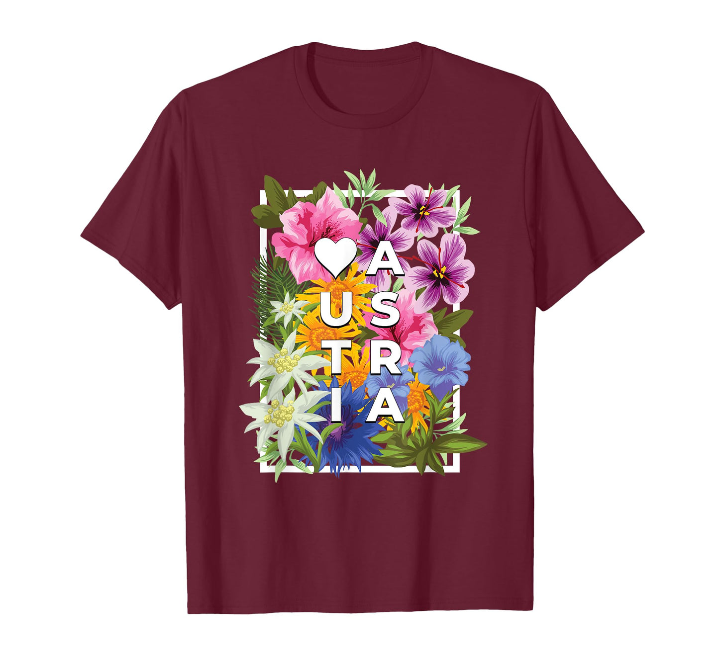Flowers of Austria Word Art - Austrian Pride T-Shirt