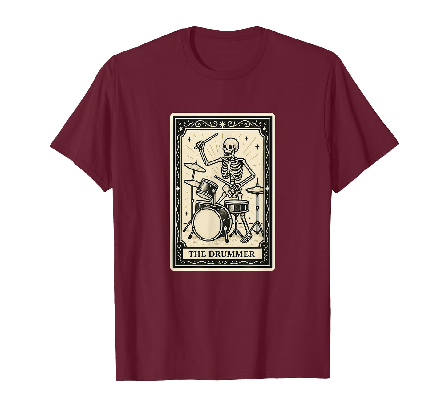 The Drummer Tarot Card - Spooky Gothic Drums Drumming Band T-Shirt