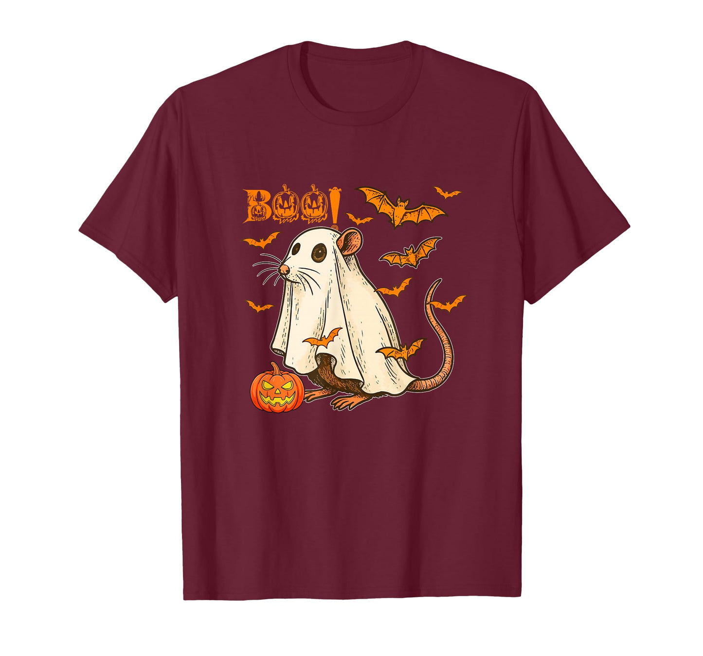 Boo Halloween Rat Cosplay Ghost Costume Animal Lover T-Shirt