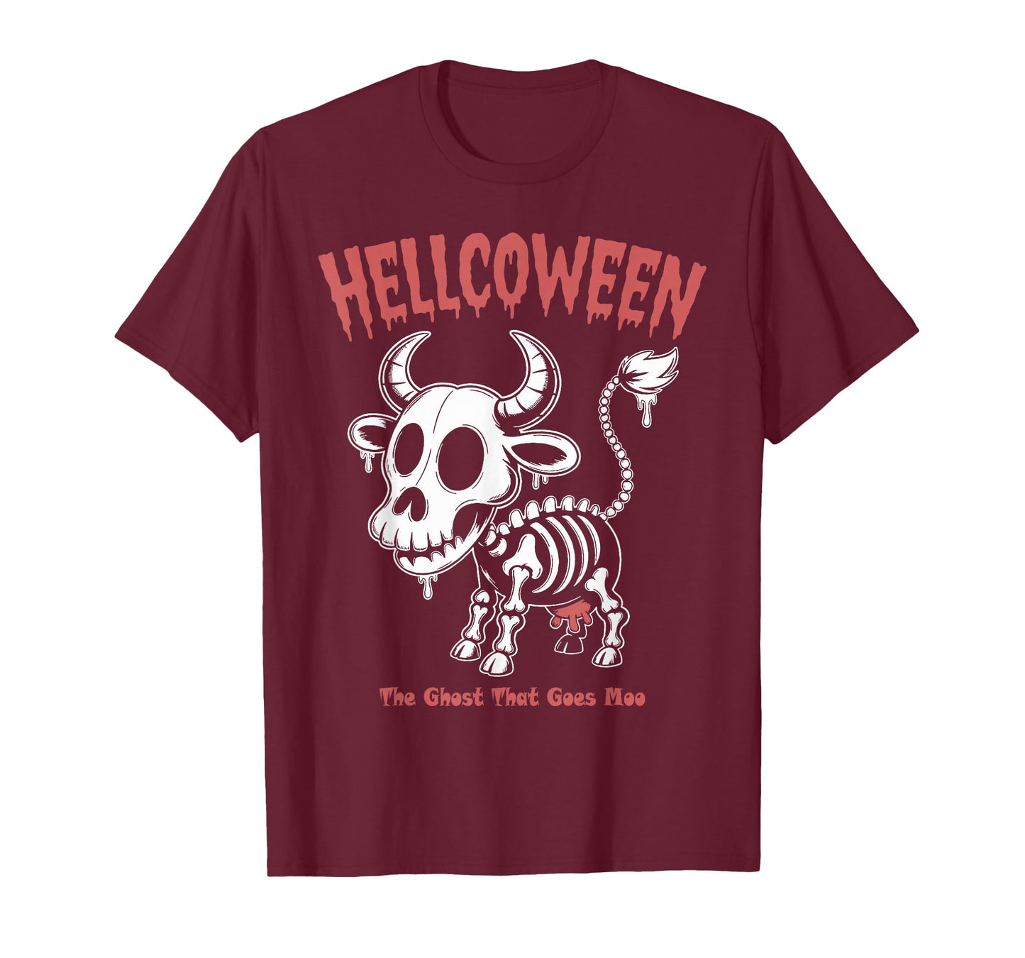Spooky Cow Skeleton Hellcoween Halloween T-Shirt