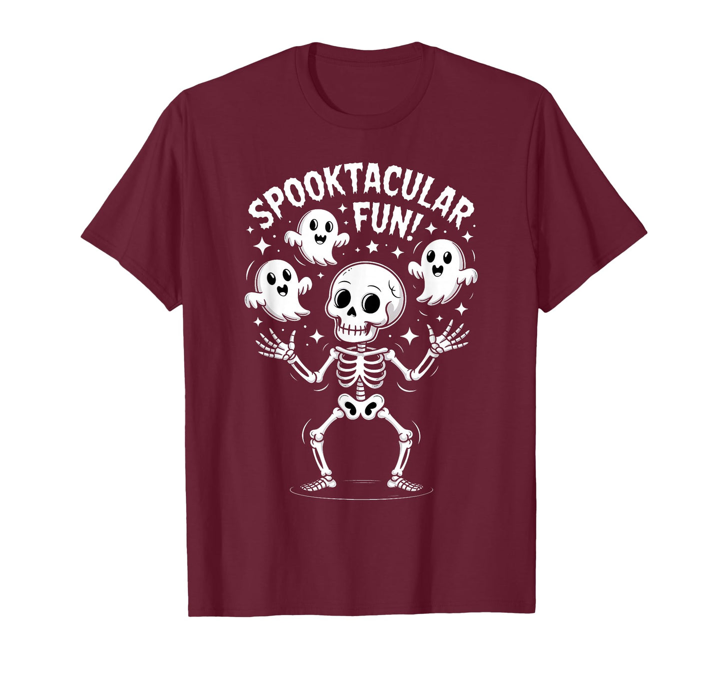 Funny Dancing Skeleton Juggling Ghosts Halloween T-Shirt