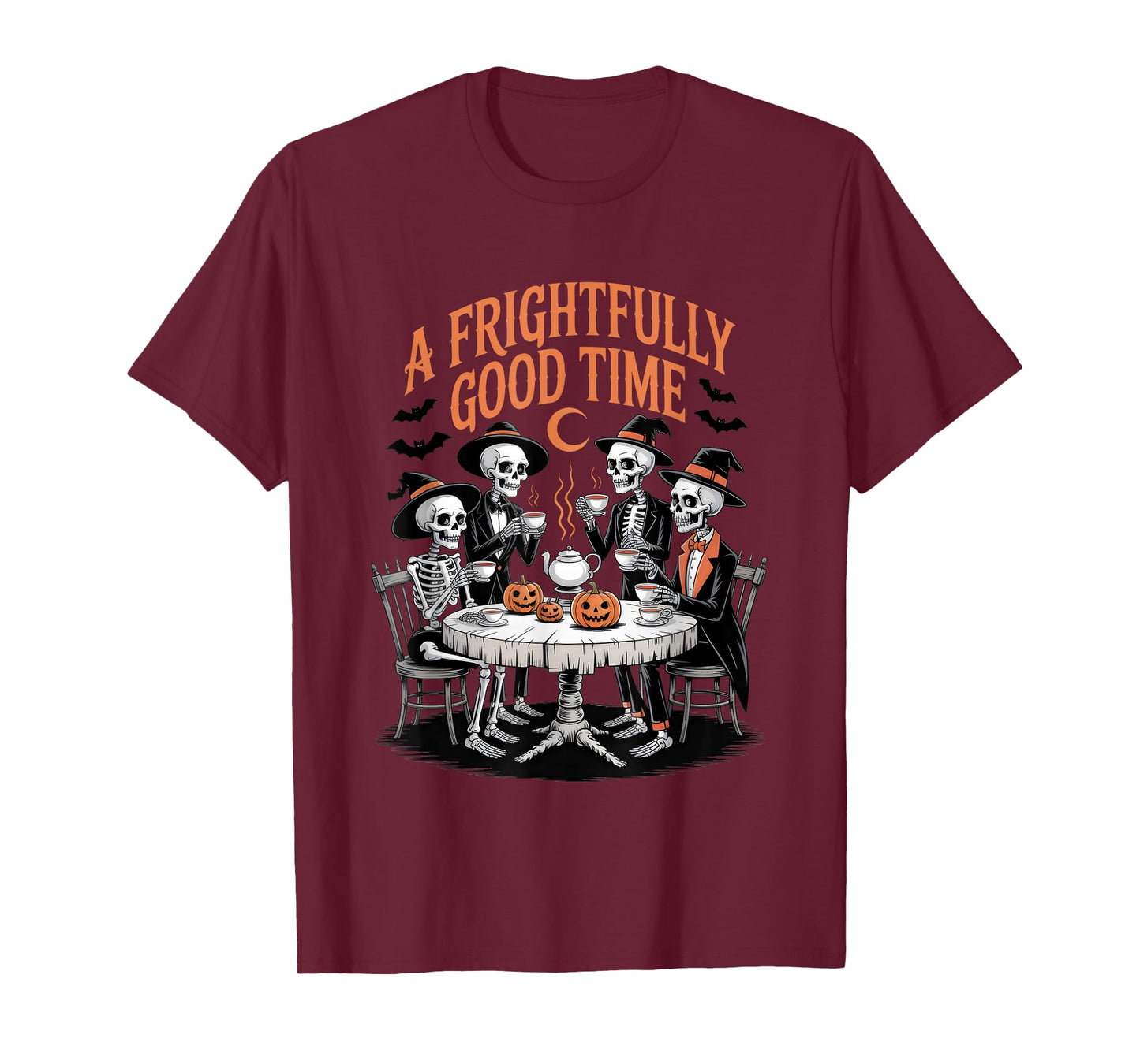 A Frightfully Good Time Tea Party Spooky Skeletons Halloween T-Shirt
