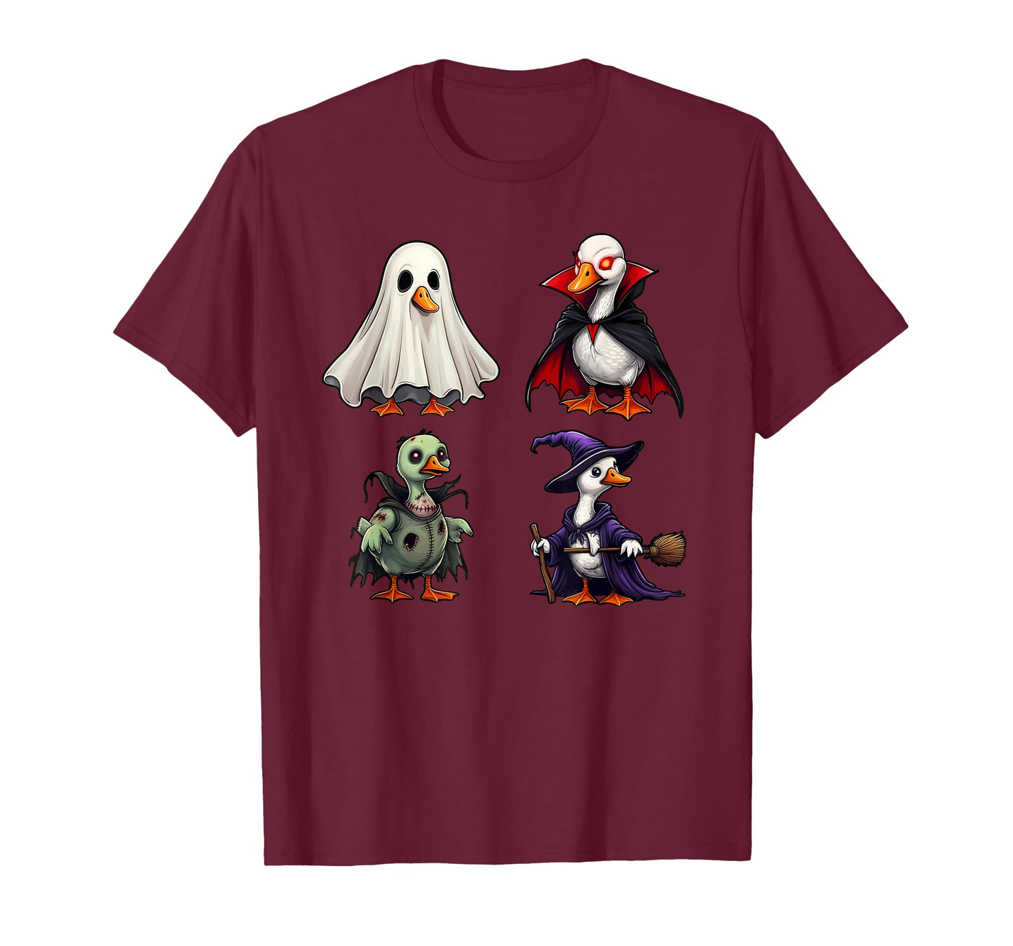Funny Goose Ghost Witch Zombie Halloween Costume Boys Girls T-Shirt