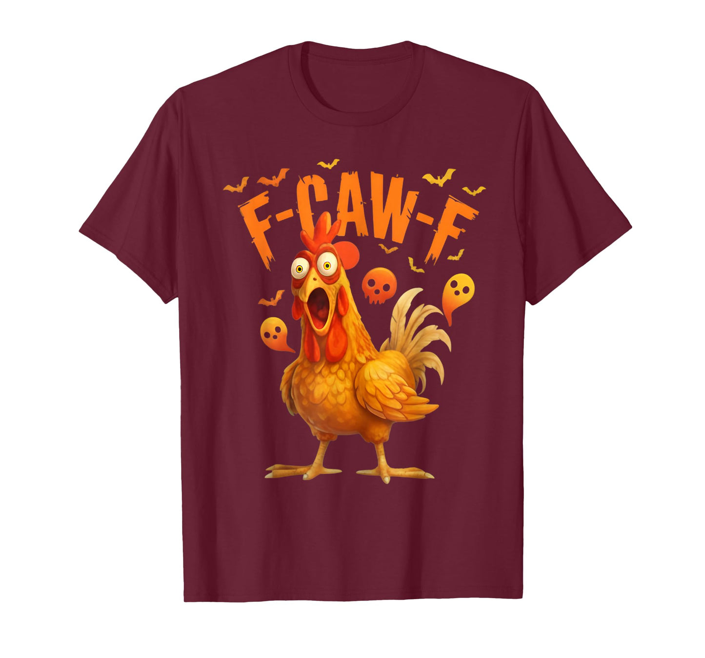 Chicken F-Caw-F Web Bats Halloween T-Shirt