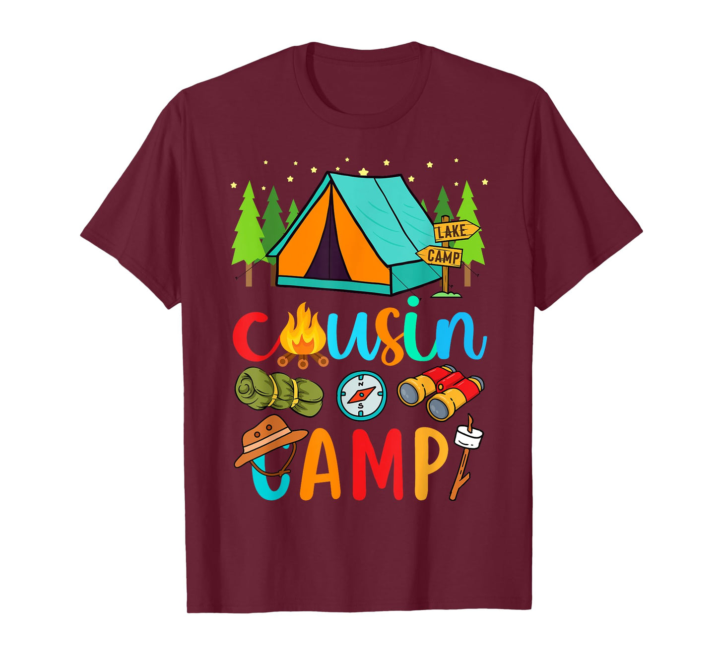 Funny Cousin Camp 2025 Family Vacation Summer Camping Crew T-Shirt