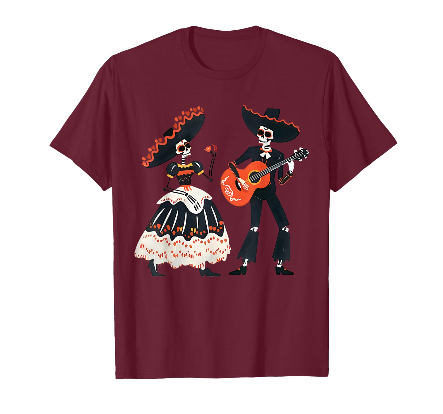 Dia De Los Muertos Dancing Skeletons Guitar Day of The Dead T-Shirt