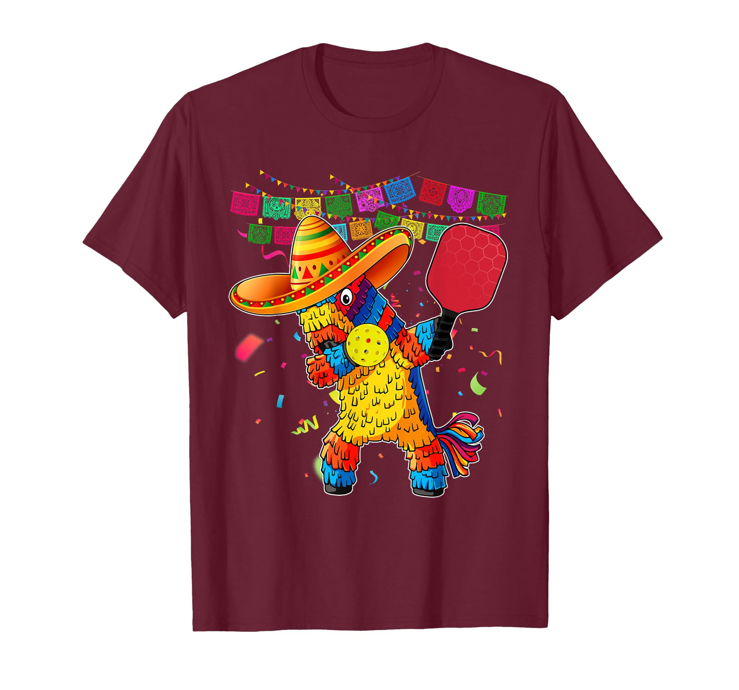 Dabbing Pinata Sombrero Pickleball Player Fan Cinco De Mayo T-Shirt