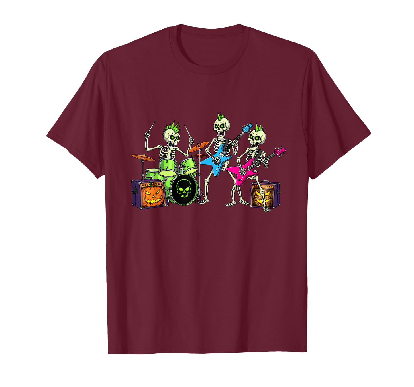 Punk Skeleton Band Halloween Music Tee for Kids & Adults T-Shirt