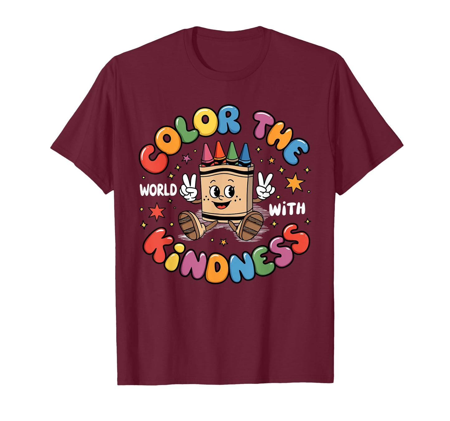 Color The World With Kindness Crayon Mental Health Awareness T-Shirt
