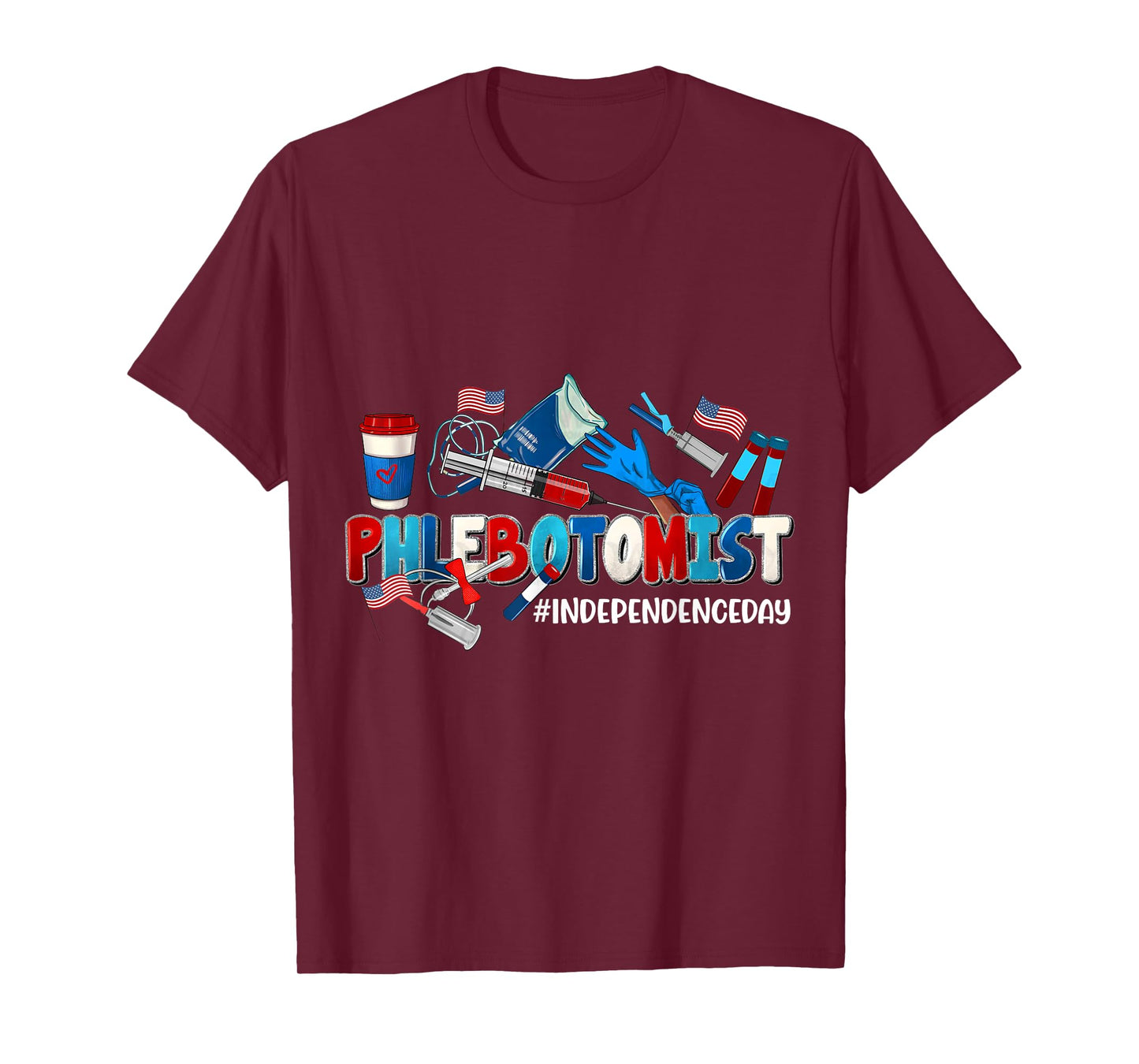 4th of July Phlebotomist Tech Phleb Tech Nurse Appreciation T-Shirt