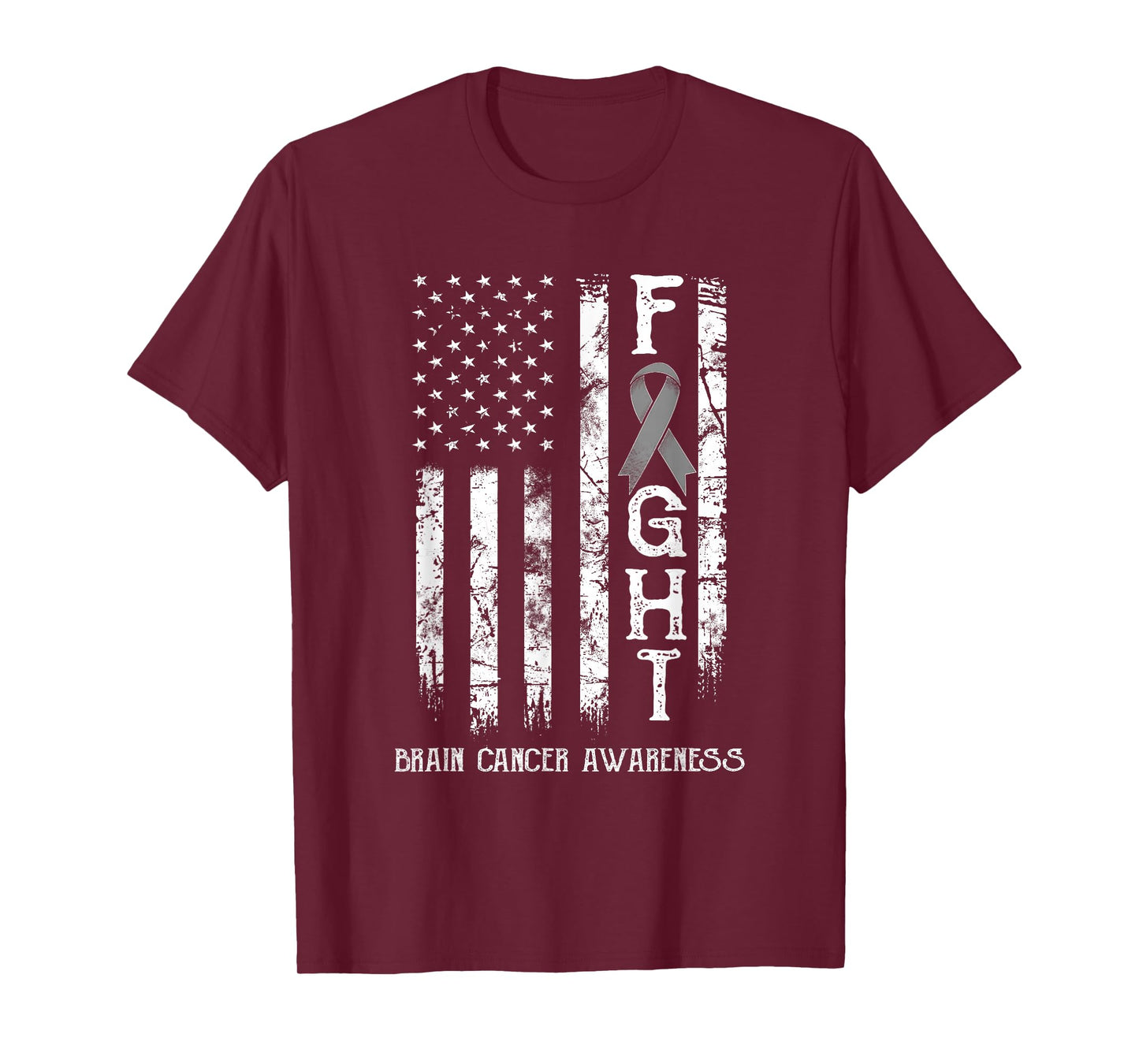 Brain Cancer Warrior US Flag T-Shirt
