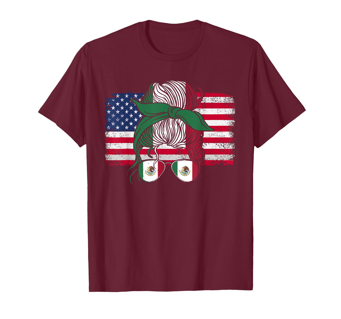 Mexico Tshirt US Flag Patriot Mexican Flag American Flag T-Shirt