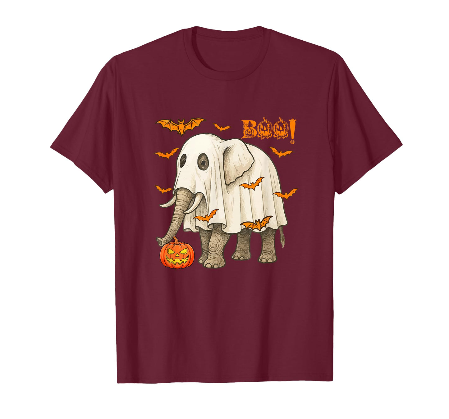 Boo Halloween Elephant Cosplay Ghost Costume Animal Lover T-Shirt