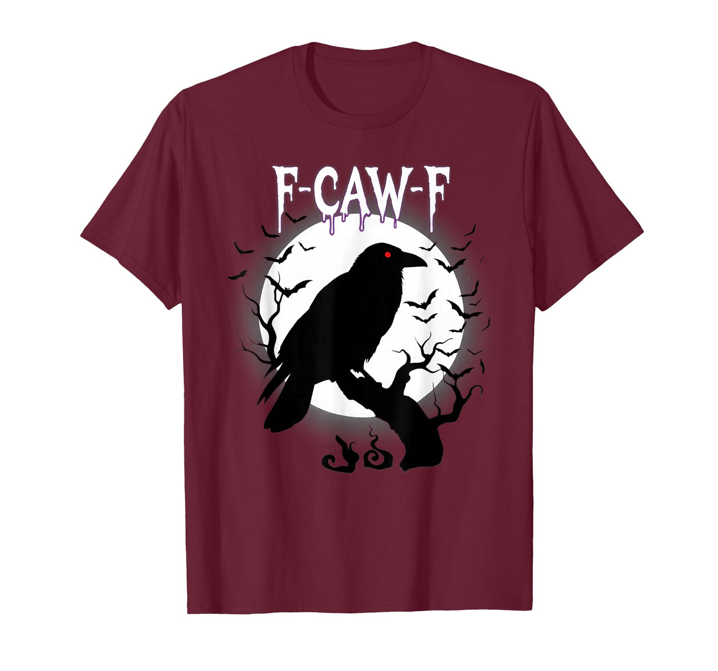Gothic Crow F-Caw-F Moon Halloween Tee T-Shirt