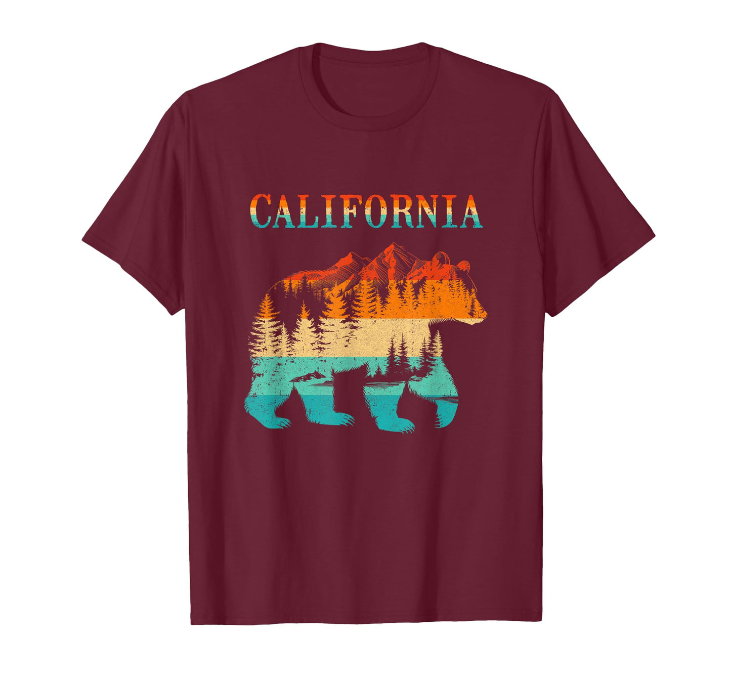 California Bear Vintage Retro Nature Hiking Souvenir T-Shirt