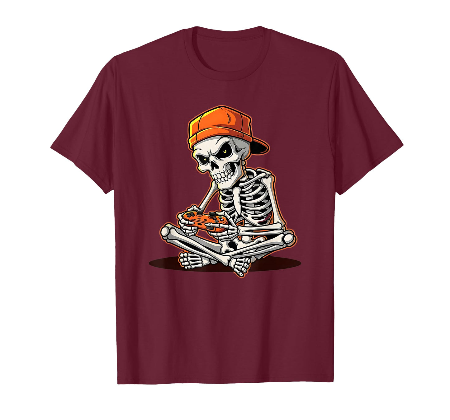 Halloween Skeleton Gamer Video Gaming Funny Skeleton T-Shirt