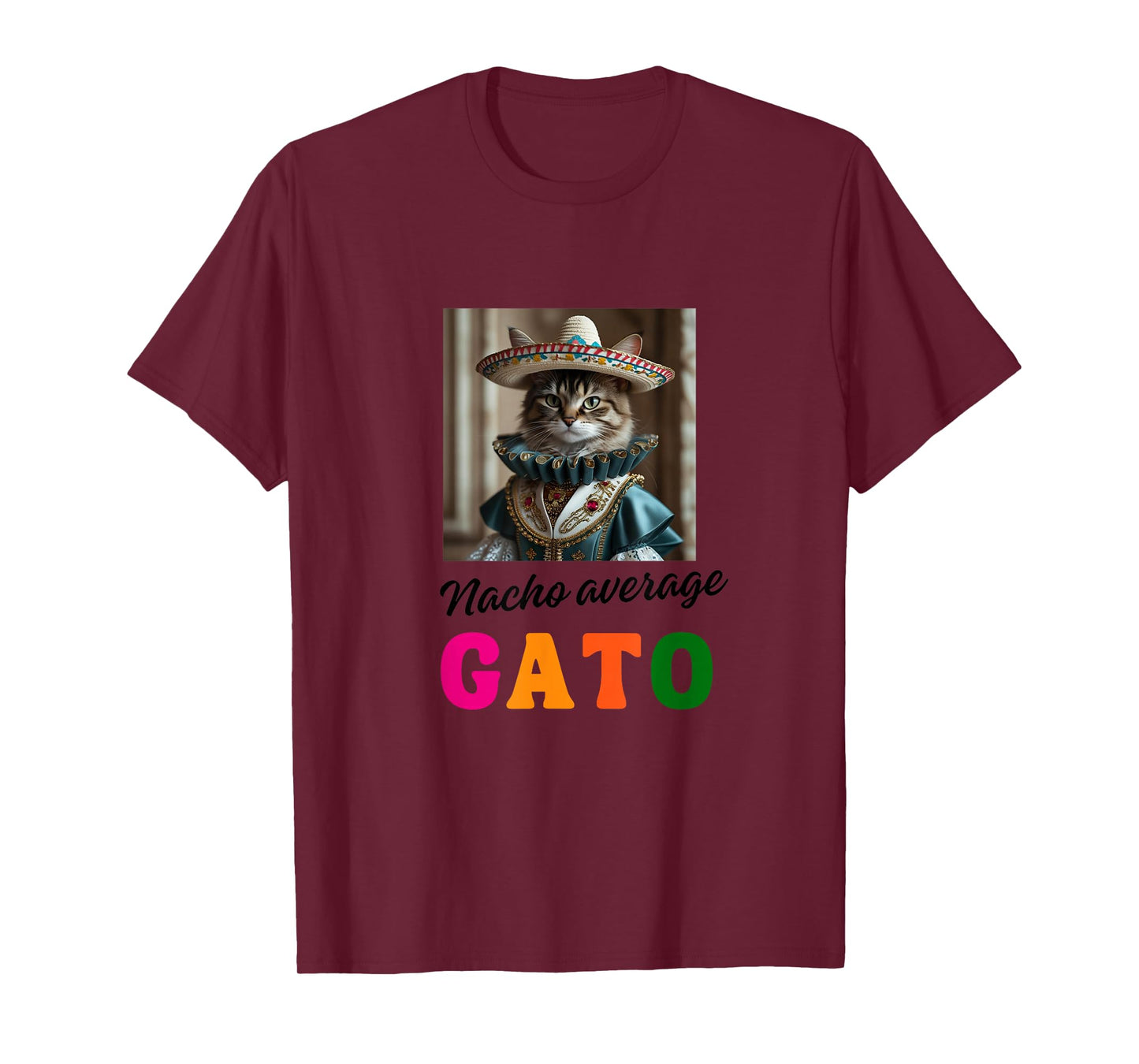 Gato Funny Cat Latino for Men Women Girls Kids Fiesta Tacos T-Shirt
