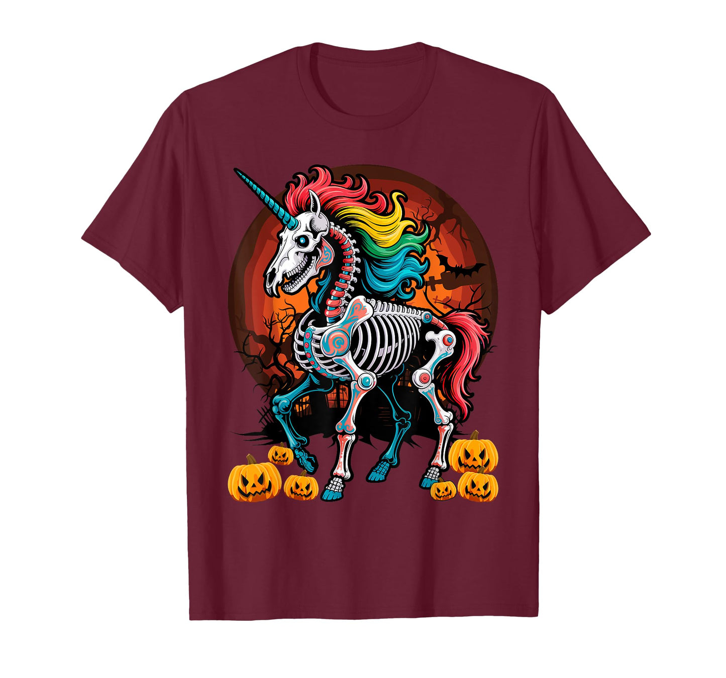 Unicorn Skeleton Halloween Costume Magical Women Girls T-Shirt