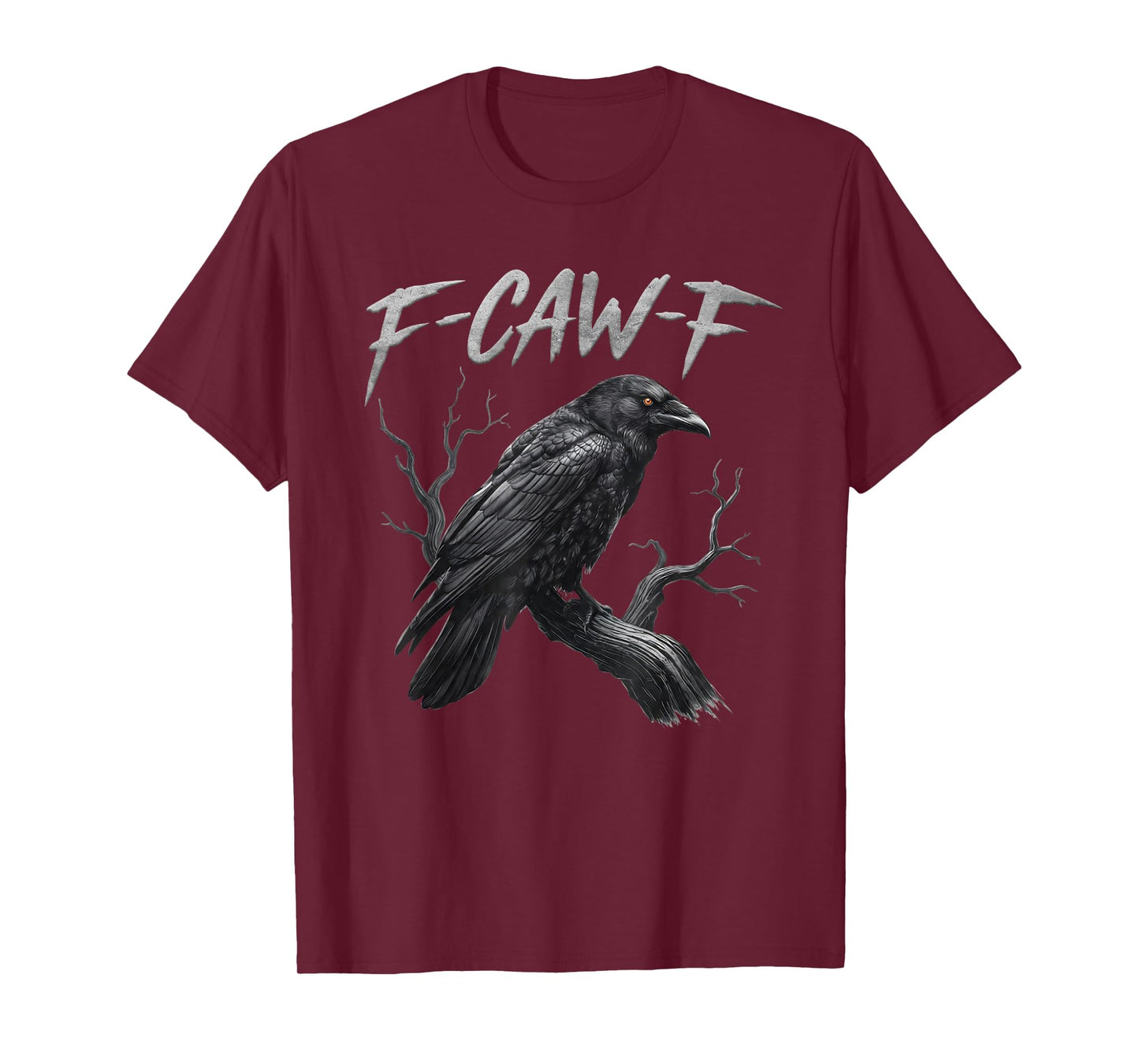 Black Crow, F-Caw-F Funny Black Bird Moon Gothic Adult Humor T-Shirt