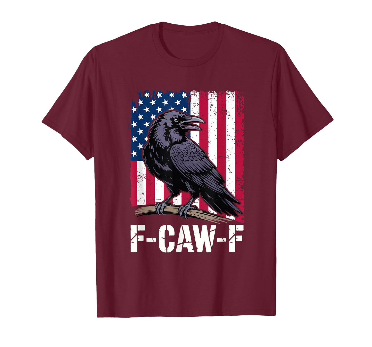 F-CAW-F Raven USA Flag Funny Patriotic Bird T-Shirt
