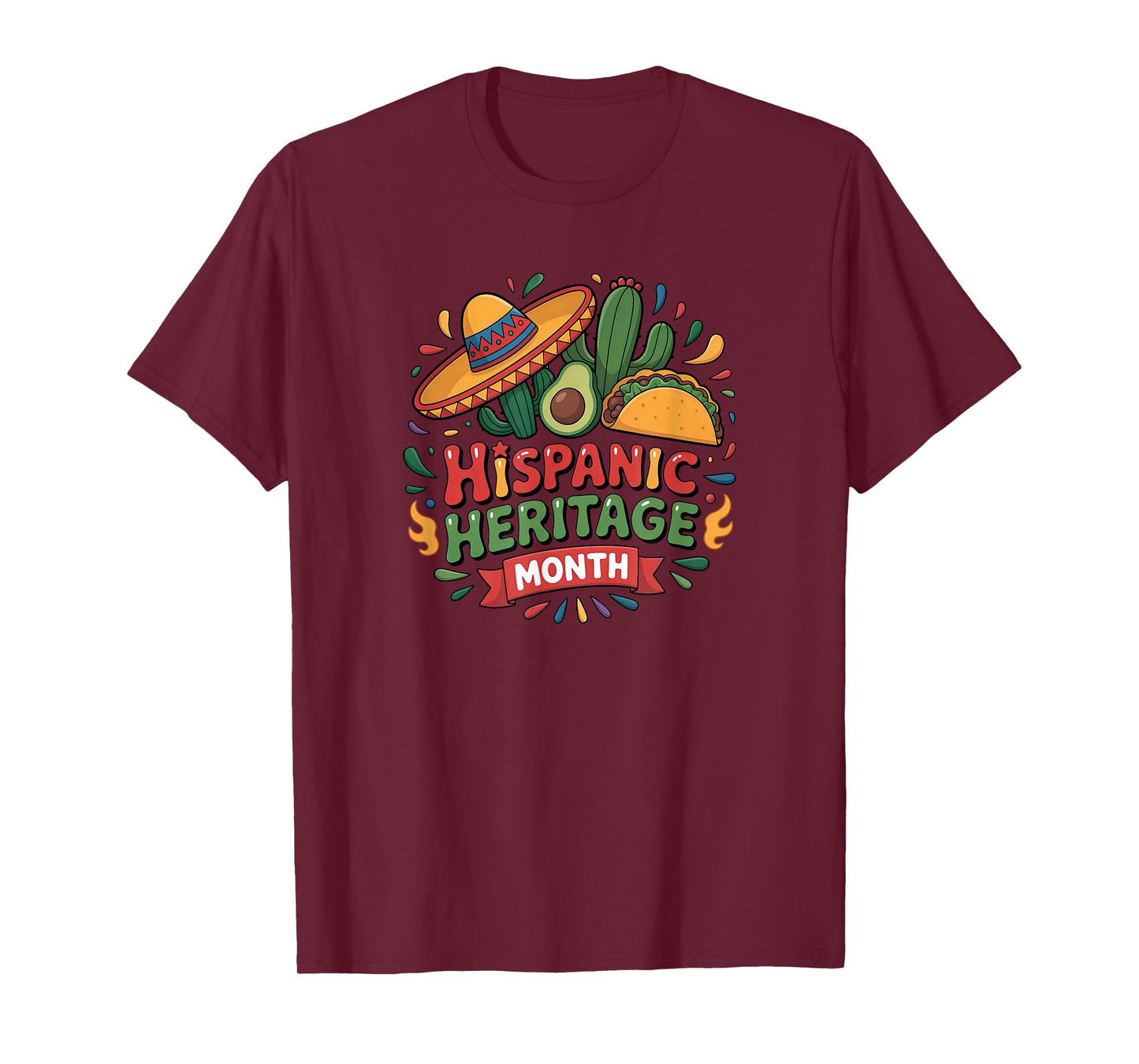 Hispanic Heritage Month Latino Culture Latina Taco Cactus T-Shirt