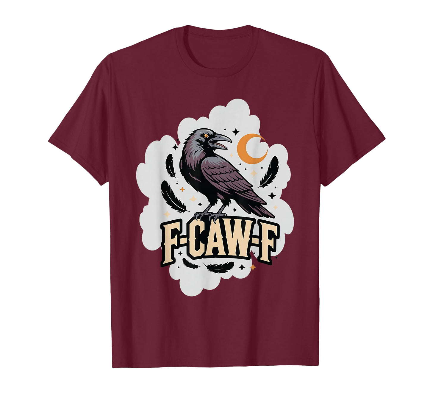 F-CAW-F Fierce Raven Graphic Spooky Bird Illustration Art T-Shirt