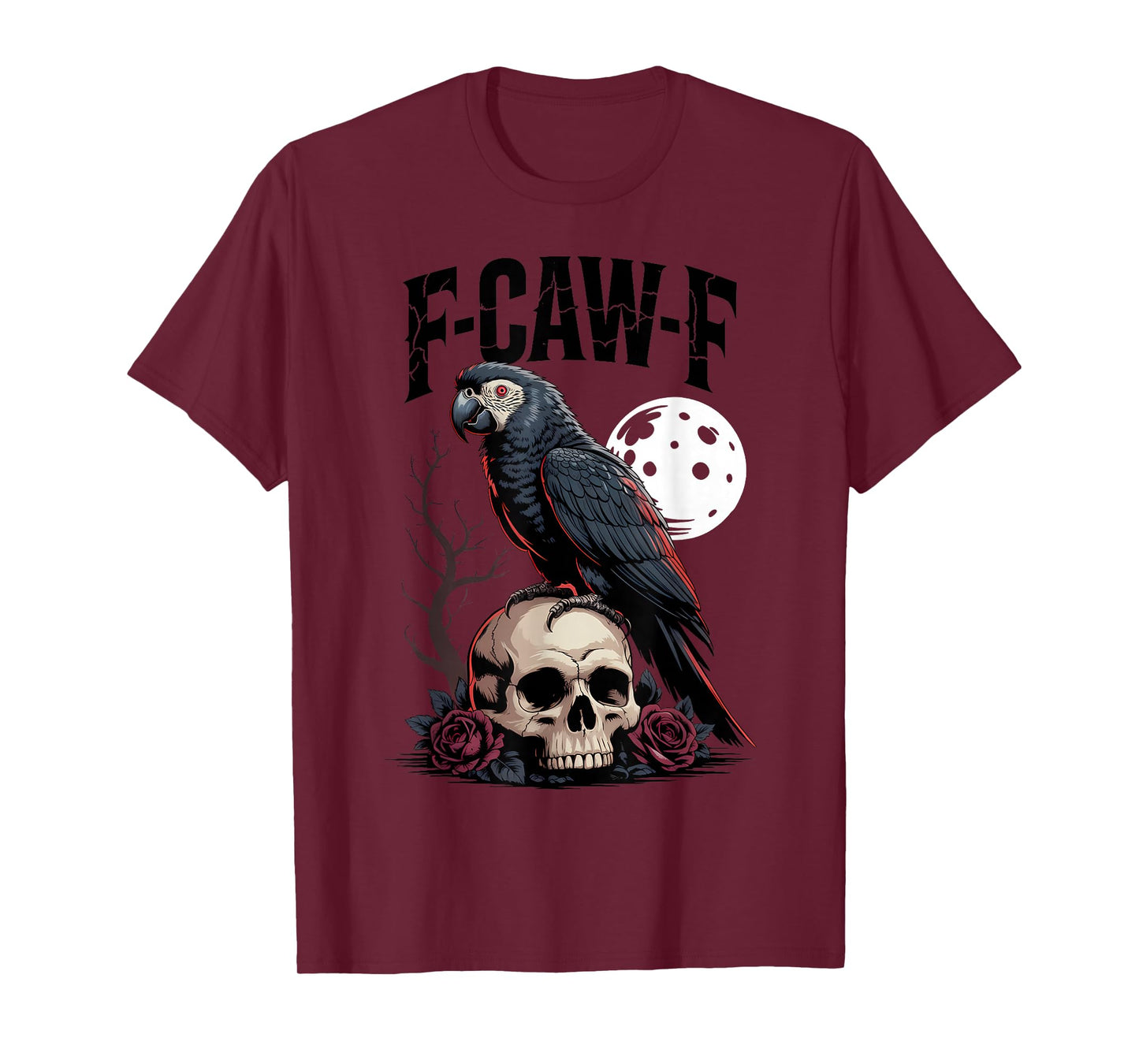 Funny F-Caw-F Black Parrot Sound Meme Humor T-Shirt