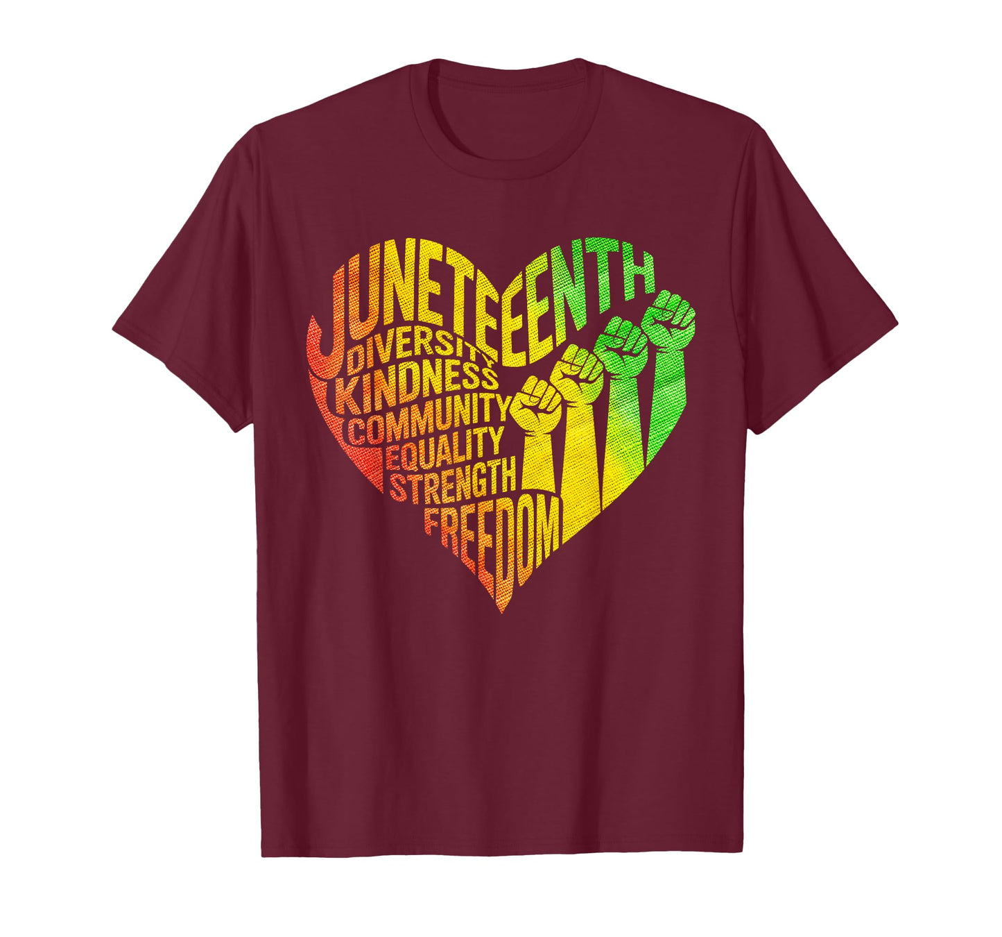 Tie Dye Juneteenth Heart Fists Black History African Melanin T-Shirt